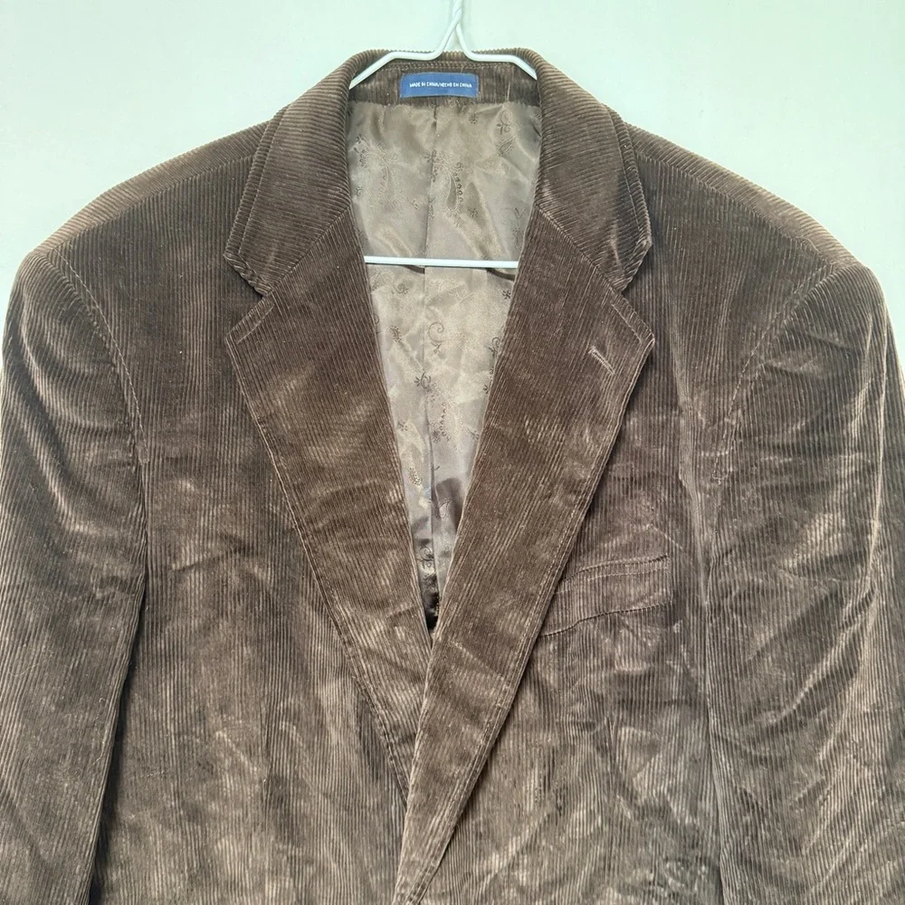 Stafford‎ Essentials Men’s 40R Classic Fit Brown Corduroy Elbow Patch Casual